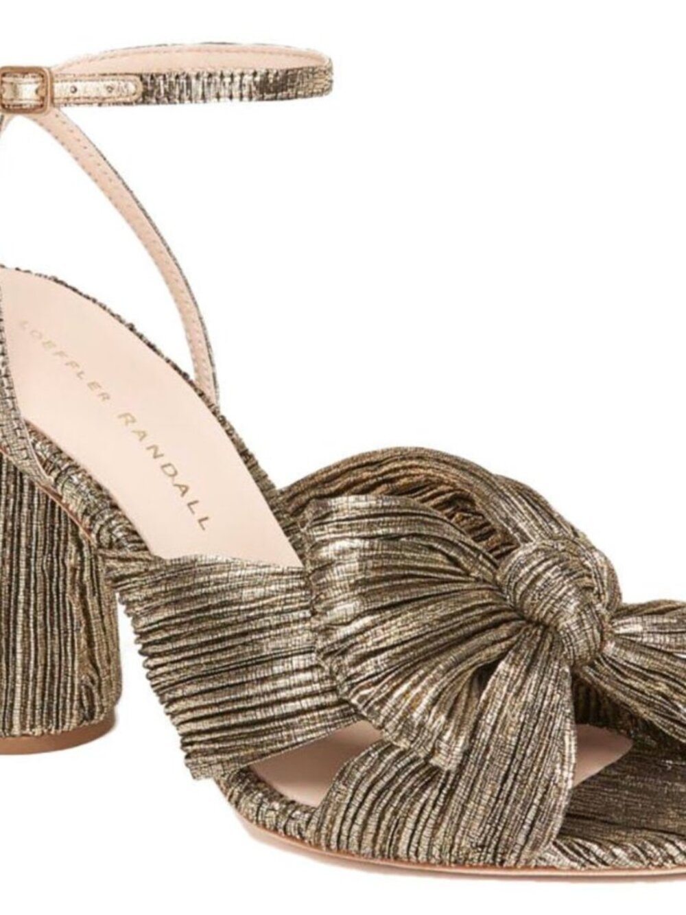 Loeffler Randall Camellia Knotted Metallic Sandals- Gold (Size 8)